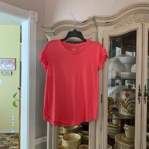 Kate Spade women’s cap sleeves Raw Edge Flutter Sleeve Tee Top Shirt S